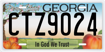 GA license plate CTZ9024