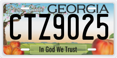 GA license plate CTZ9025