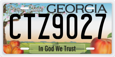 GA license plate CTZ9027