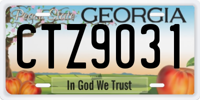GA license plate CTZ9031