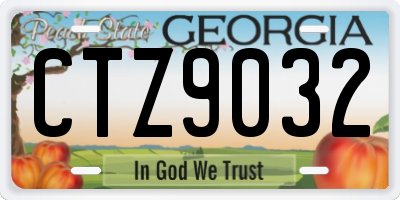 GA license plate CTZ9032