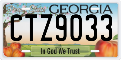 GA license plate CTZ9033