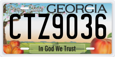 GA license plate CTZ9036
