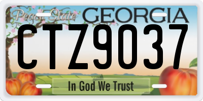 GA license plate CTZ9037