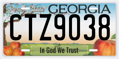 GA license plate CTZ9038