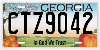 GA license plate CTZ9042