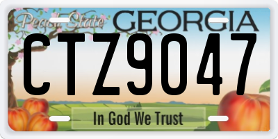 GA license plate CTZ9047