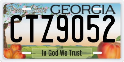 GA license plate CTZ9052