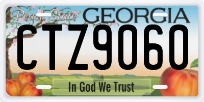 GA license plate CTZ9060