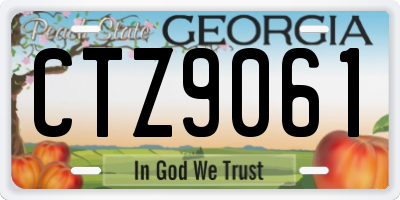 GA license plate CTZ9061
