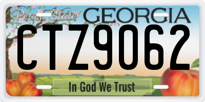 GA license plate CTZ9062
