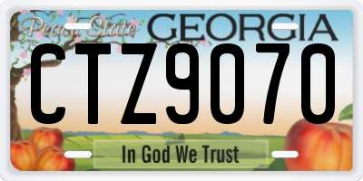 GA license plate CTZ9070