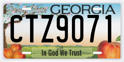 GA license plate CTZ9071