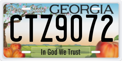 GA license plate CTZ9072