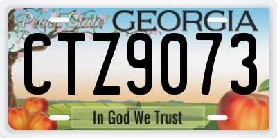 GA license plate CTZ9073