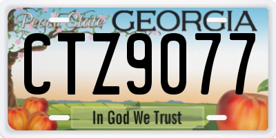 GA license plate CTZ9077