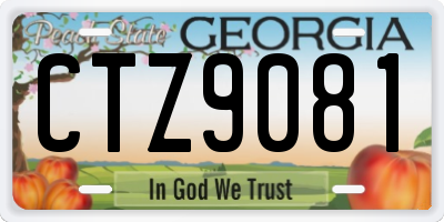 GA license plate CTZ9081