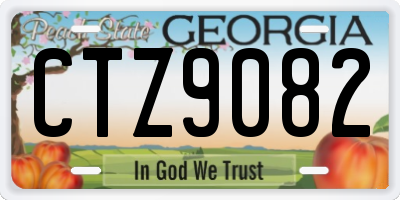 GA license plate CTZ9082