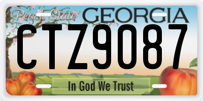 GA license plate CTZ9087