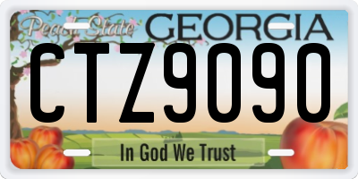 GA license plate CTZ9090