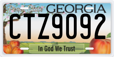 GA license plate CTZ9092
