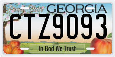 GA license plate CTZ9093