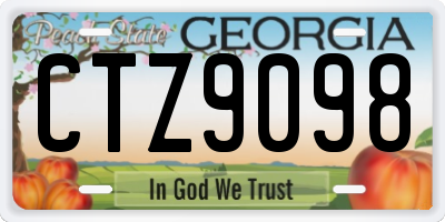 GA license plate CTZ9098