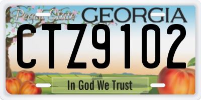 GA license plate CTZ9102