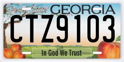 GA license plate CTZ9103