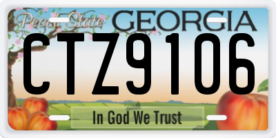 GA license plate CTZ9106