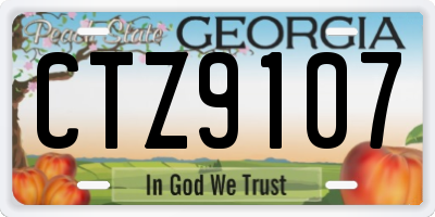 GA license plate CTZ9107