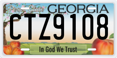 GA license plate CTZ9108