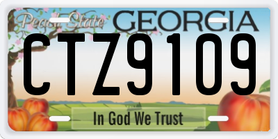 GA license plate CTZ9109