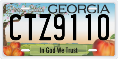 GA license plate CTZ9110
