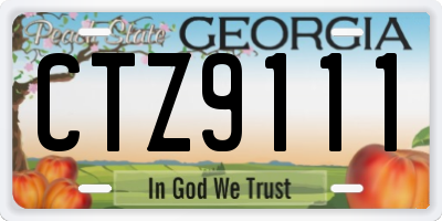 GA license plate CTZ9111
