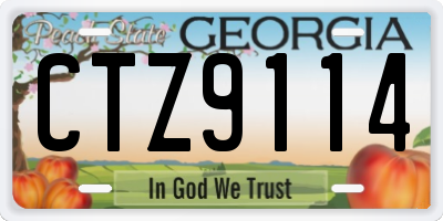 GA license plate CTZ9114