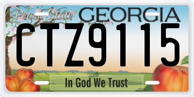 GA license plate CTZ9115