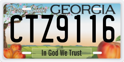 GA license plate CTZ9116