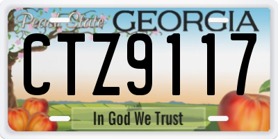 GA license plate CTZ9117