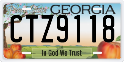 GA license plate CTZ9118