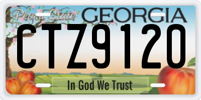 GA license plate CTZ9120