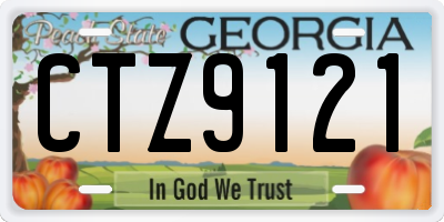 GA license plate CTZ9121