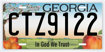 GA license plate CTZ9122