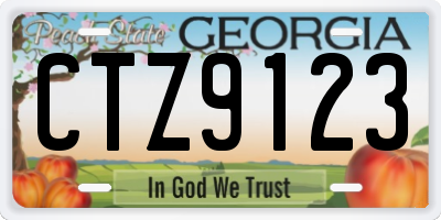 GA license plate CTZ9123
