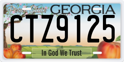 GA license plate CTZ9125