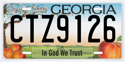 GA license plate CTZ9126