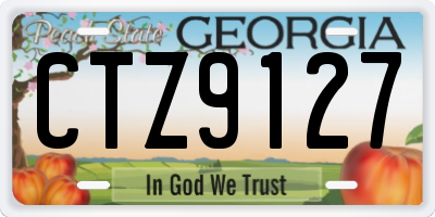 GA license plate CTZ9127