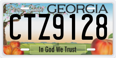 GA license plate CTZ9128