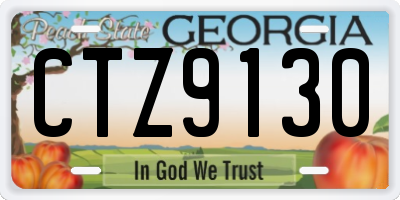 GA license plate CTZ9130