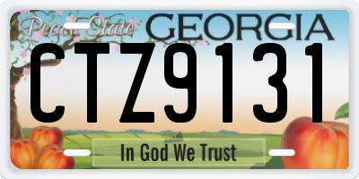 GA license plate CTZ9131